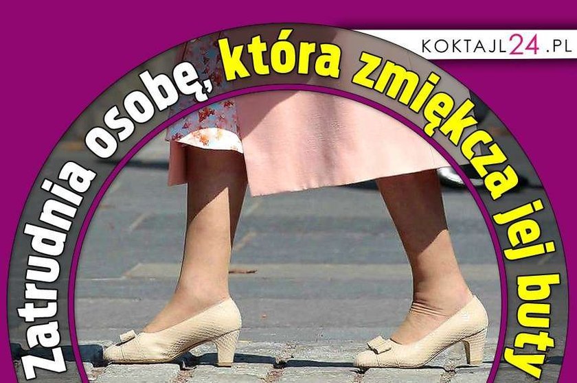 Zatrudnia osobę, która zmiękcza jej buty