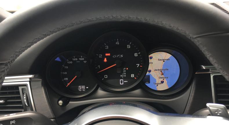 To the right of the tachometer, there's a configurable digital readout.