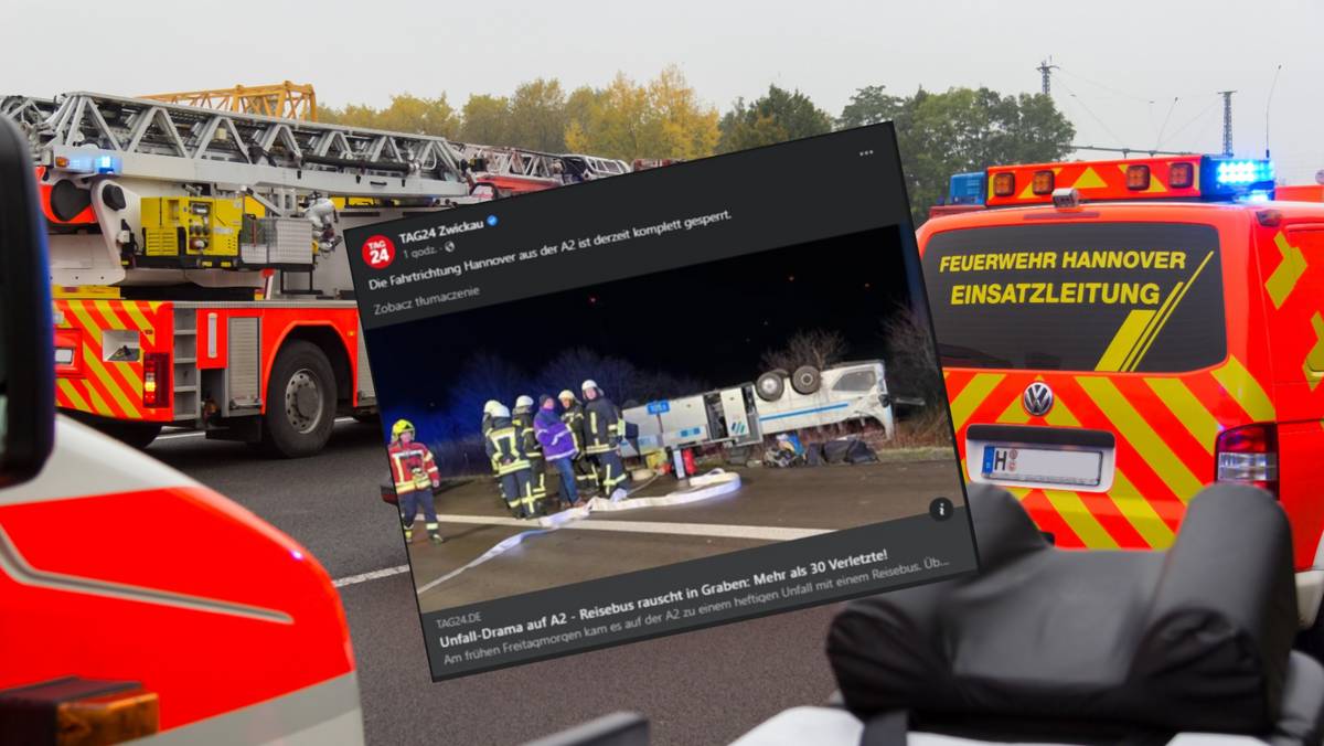 Wypadek polskiego autokaru na autostradzie A2