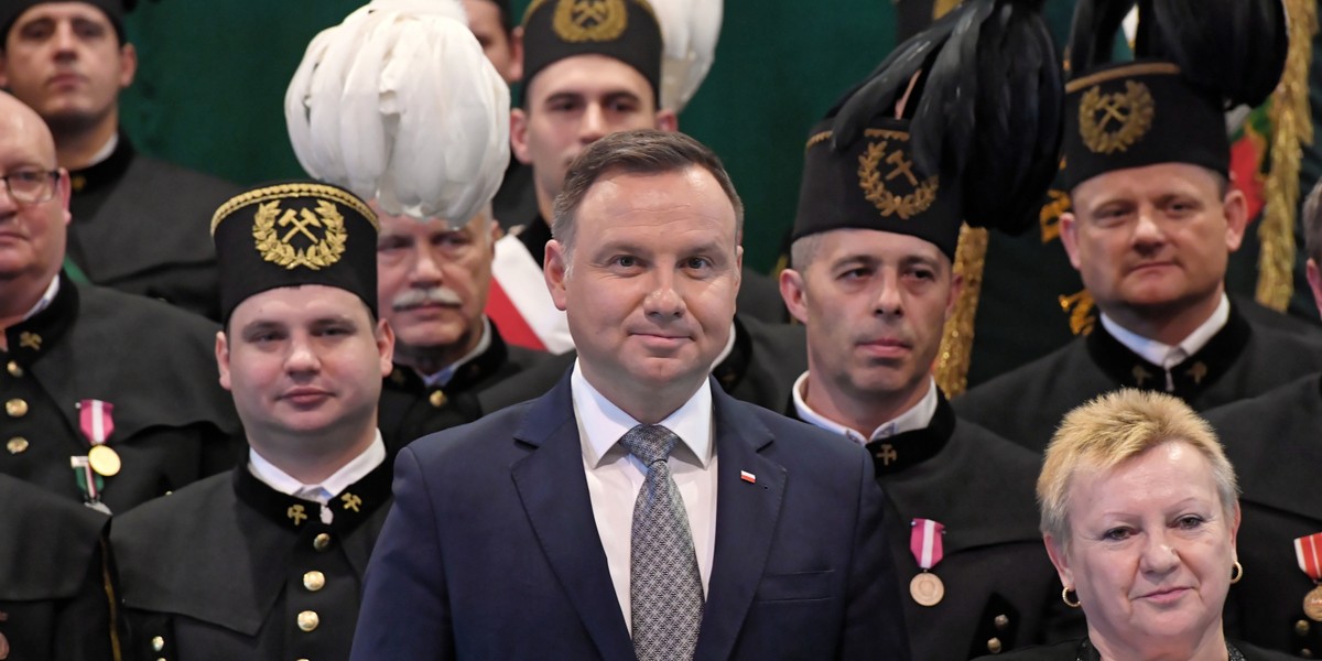 Prezydent Andrzej Duda wziął udział w Akademii Barbórkowej w Brzeszczach