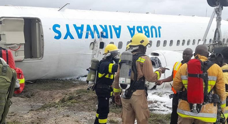 Plane crashes in Somalia airport, passengers rescued