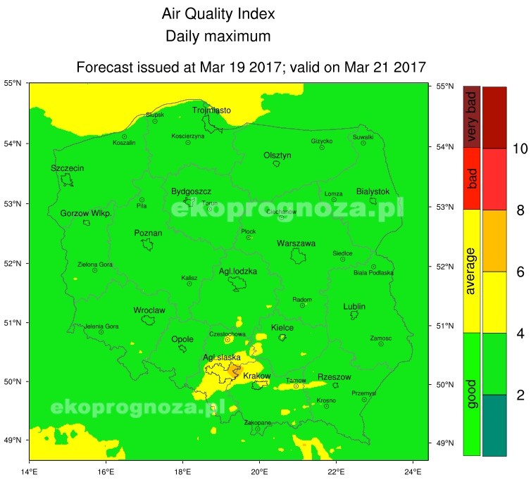 Ekoprognoza na 20 marca 2017r.