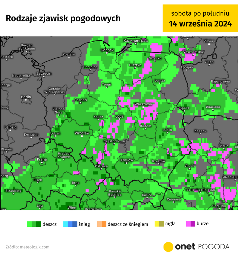 Pod koniec tygodnia Polska utonie w deszczu