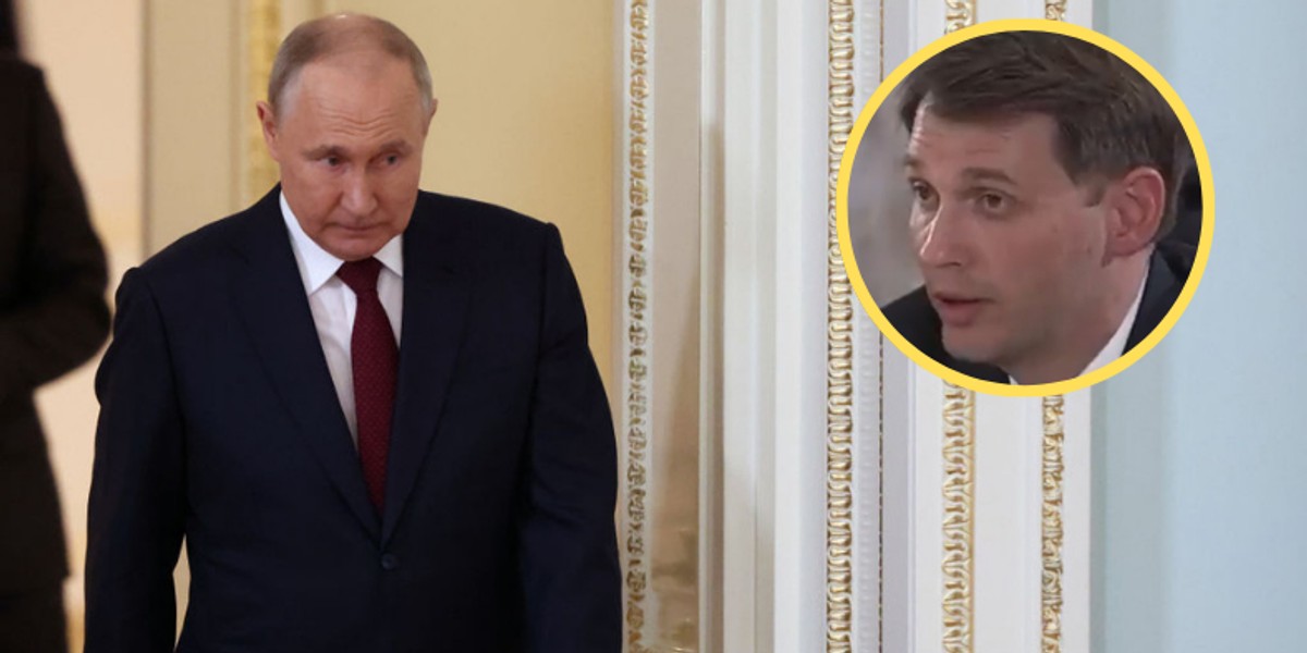 Paweł Zarubin (w kółku) i Władimir Putin (z lewej) (Screen: Twitter/Geraszczenko)