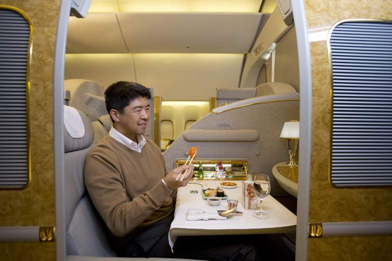 Prywatna kabina pierwsza klasa w Emirates