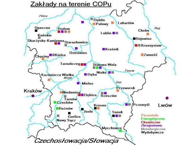 Centralny Okręg Przemysłowy; autor: Mix321, GNU Licencji Wolnej Dokumentacji 1.2