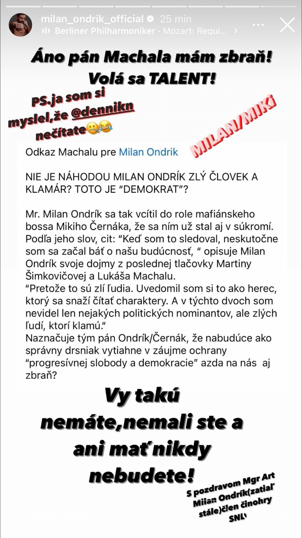 Odkaz zverejnil Ondrík na sociálnej sieti.