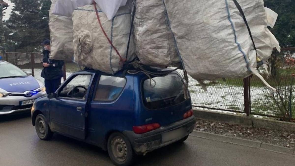 Fiat Seicento zatrzymany w Czechowicach-Dziedzicach