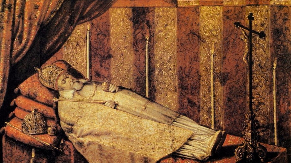 Zygmunt III Waza na katafalku. Obraz Christiana Melicha z 1633 r.