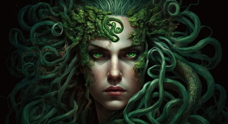 medusa chain leather sandals