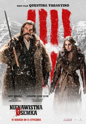 Kurt Russel jako John Ruth i Jennifer Jason Leigh jako Daisy Domergue