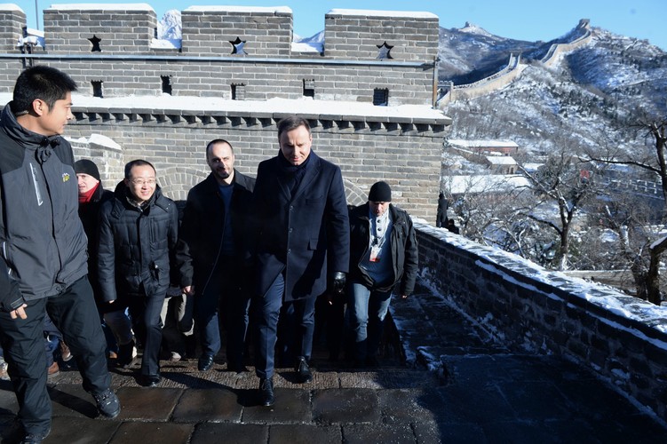 Andrzej Duda na Wielkim Murze Chińskim