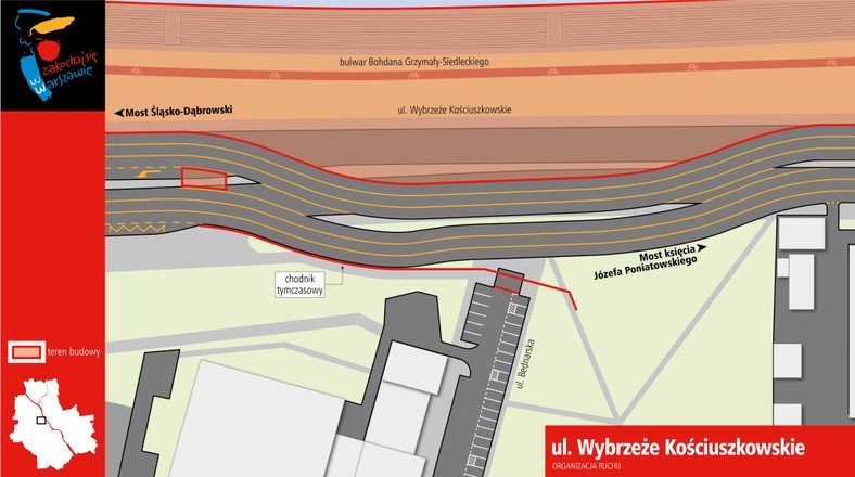 Taka organizacja ruchu będzie obowiązywała na Wisłostradzie przez trzy miesiące