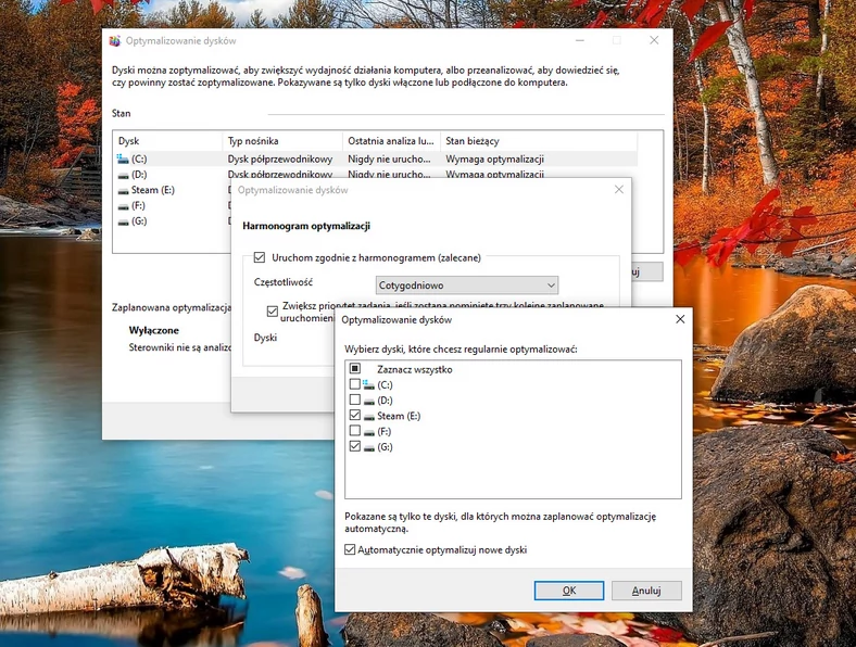 Błąd defragmentacji w Windows 10