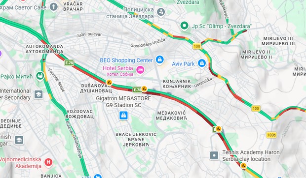 Gužva na motoputu na izlasku iz Beograda u pravcu ka Nišu