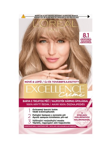 Excellence krémes, tartós hajfesték (8.1 világos hamvasszőke) L'ORÉAL PARIS 2499 Ft GLAMOUR-kuponnal, 30% kedvezménnyel 1749 Ft. A kupon érvényes az ország összes ROSSMANN üzletében*, Online Drogériájában és mobilapplikáción keresztül a készlet erejéig, 2025. február 10-16. között.