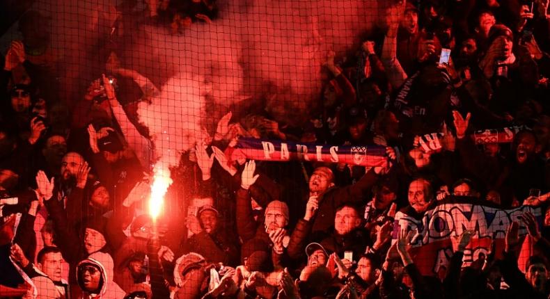 PSG lit flares during their team's win at Manchester United on Tuesday