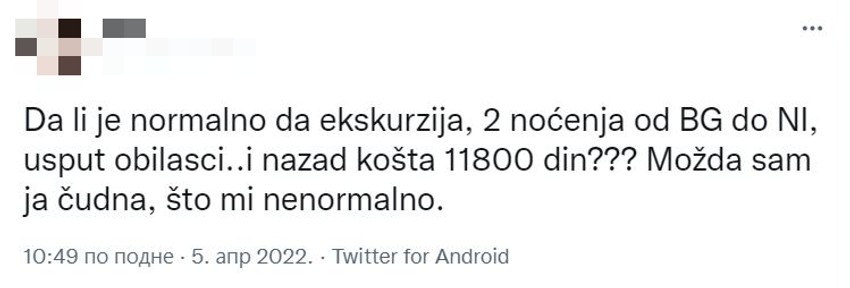 ekskurzija, Tviter