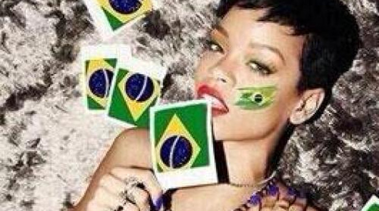 Rihanna félmeztelenül szurkol a braziloknak 