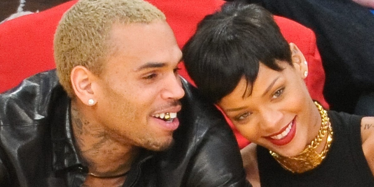 Rihanna i Chris Brown na meczu