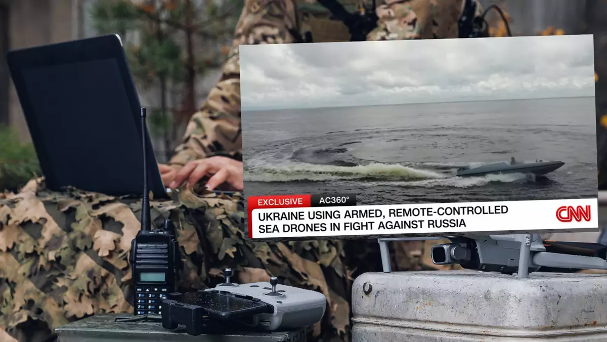 Ukraińcy zaprezentowali nowego morskiego drona (fot. youtube.com/@CNN)