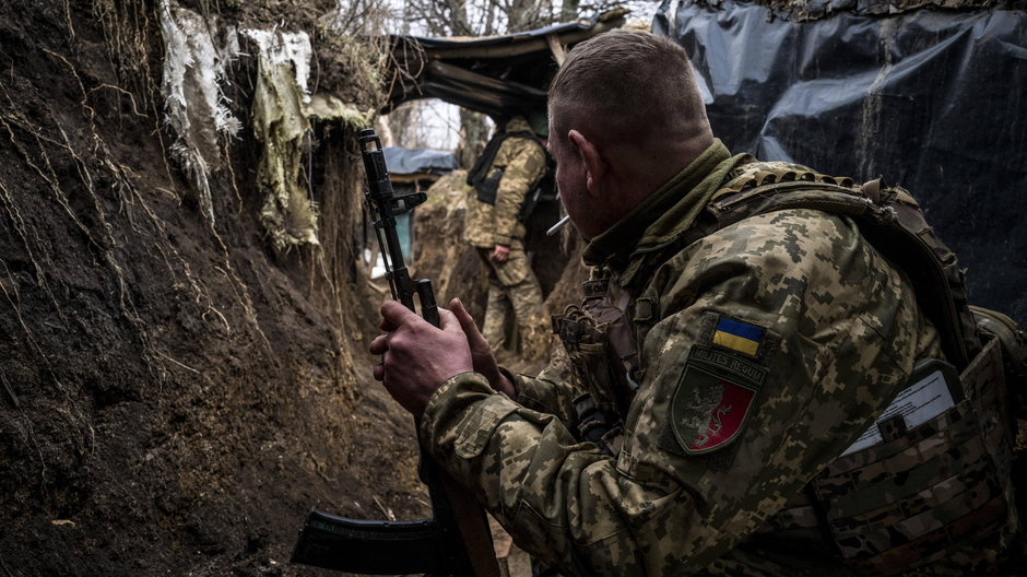 Ukraiński żołnierz w Bachmucie