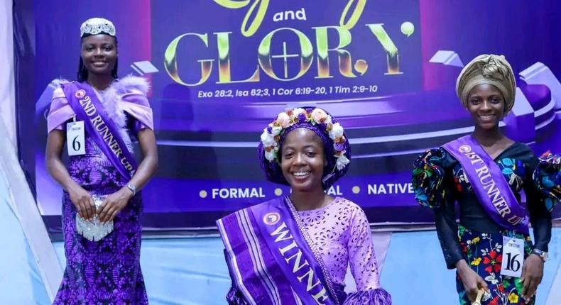 The top 3 winners of the pageant [Twitter/gospelfilmsng]