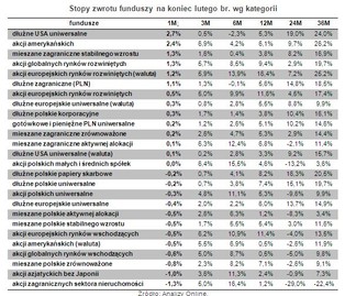 Oto fundusze, które w lutym dały zarobić najwięcej