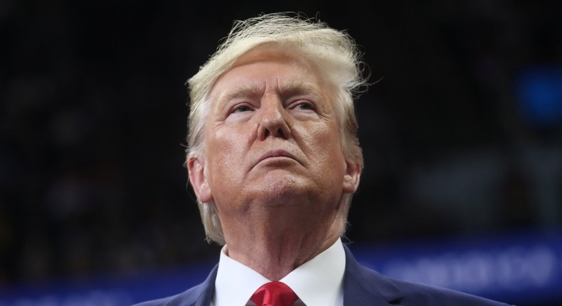 FILE PHOTO: U.S. President Donald Trump holds a campaign rally in Minneapolis, Minnesota, U.S., October 10, 2019. REUTERS/Leah Millis