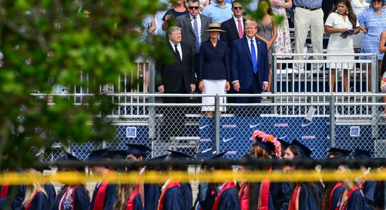 Donald Trump and Melania Trump at their son Barron's graduation ceremony in May.GIORGIO VIERA/Getty Images