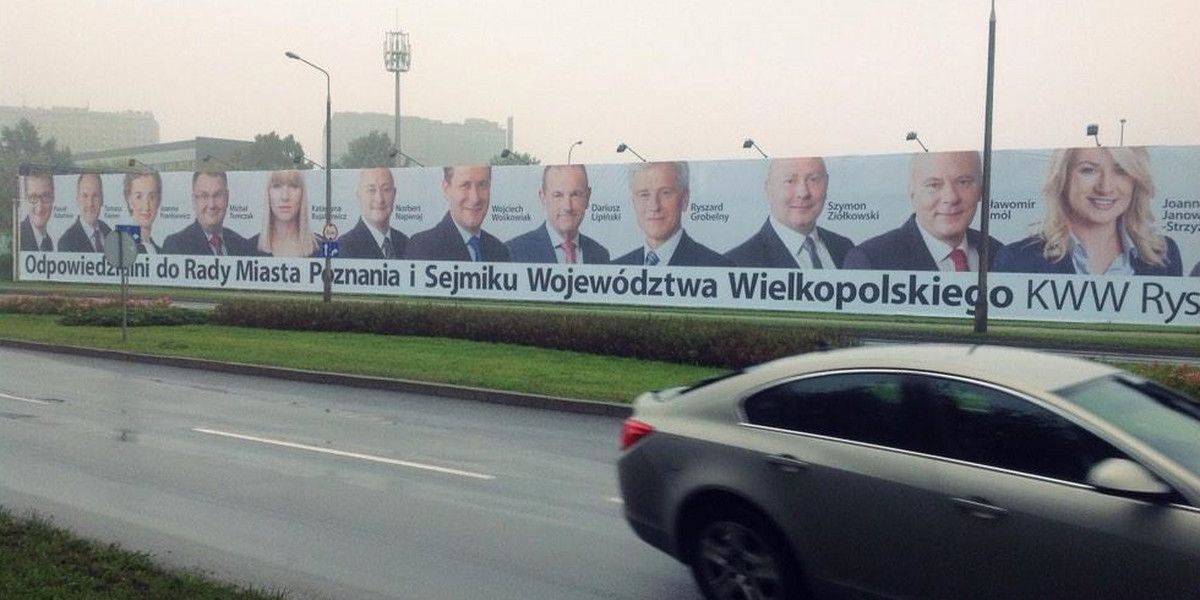 Nielegalny plakat wyborczy komitetu R. Grobelnego