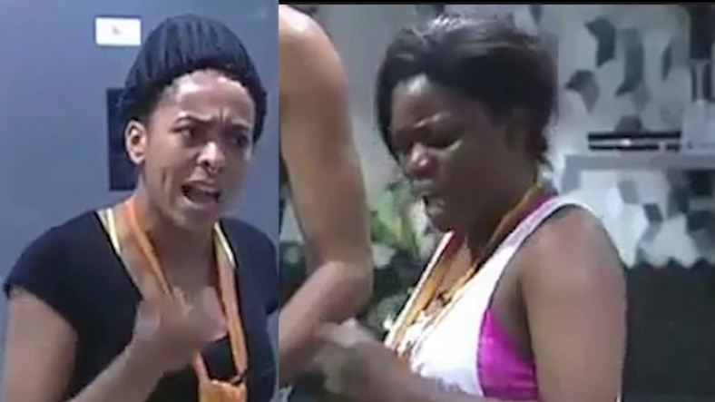 T-boss and Bisola having a fight [YouTube/Big Brother Naija] 