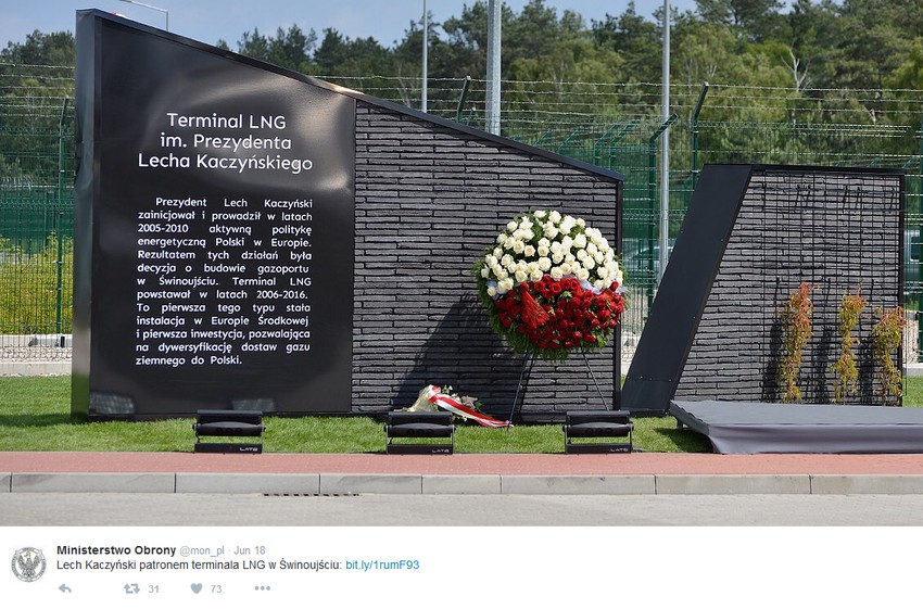 Spomenik tragično nastradalom predsedniku Poljske Luhu Kačinjskom