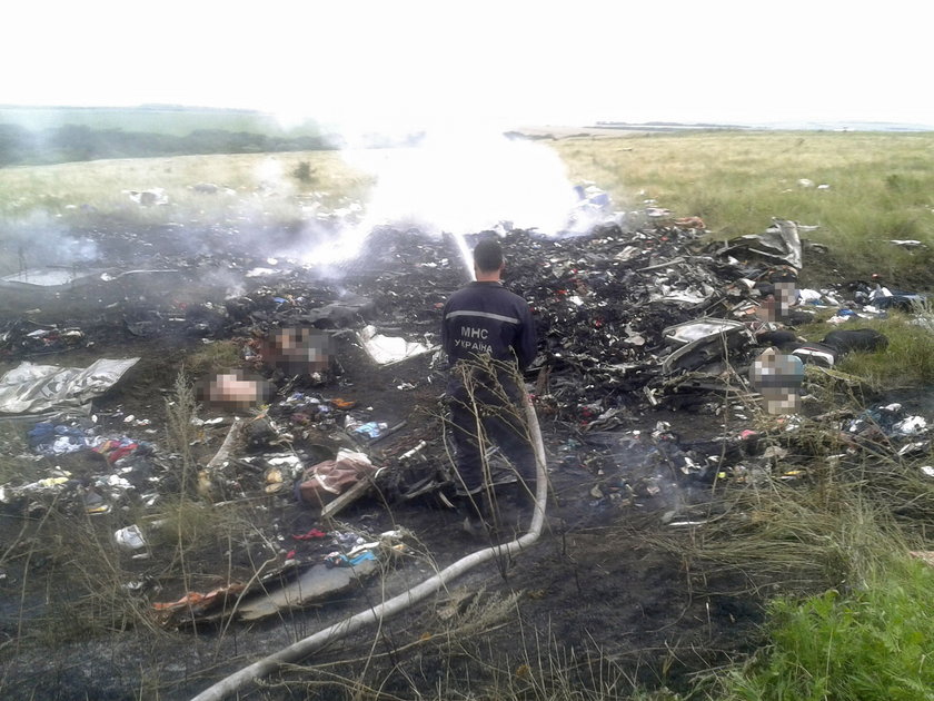 Widok na Grabovo miejsce upadku zestrzelonego samolotu.