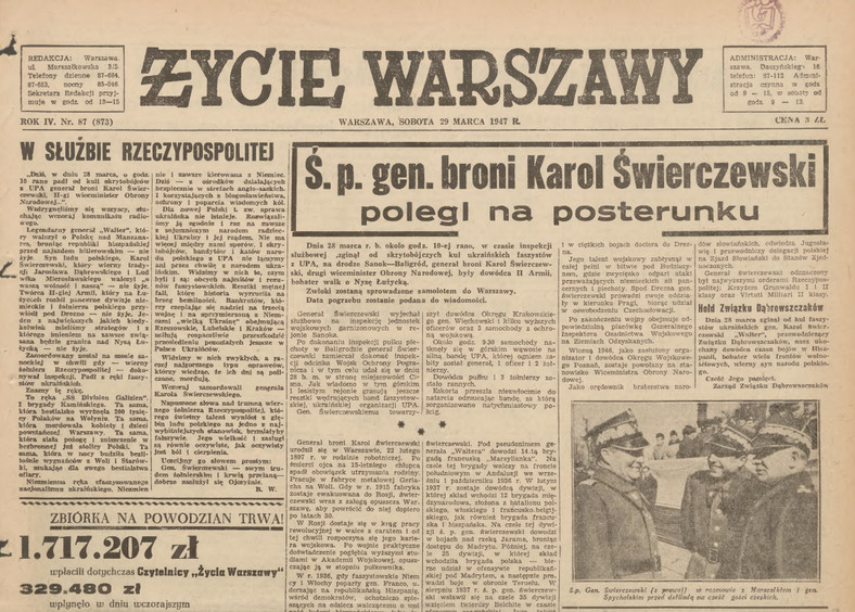 Poległ na posterunku — donosiło "Życie Warszawy"