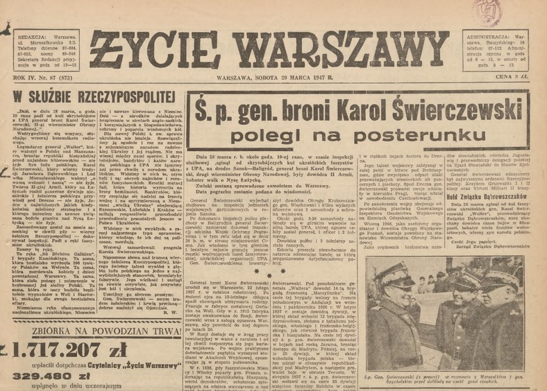 Poległ na posterunku — donosiło "Życie Warszawy"