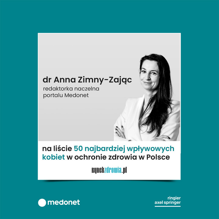 Anna Zimny-Zając, redaktorka naczelna serwisu Medonet w rankingu 50 najbardziej wpływowych kobiet w ochronie zdrowia w Polsce