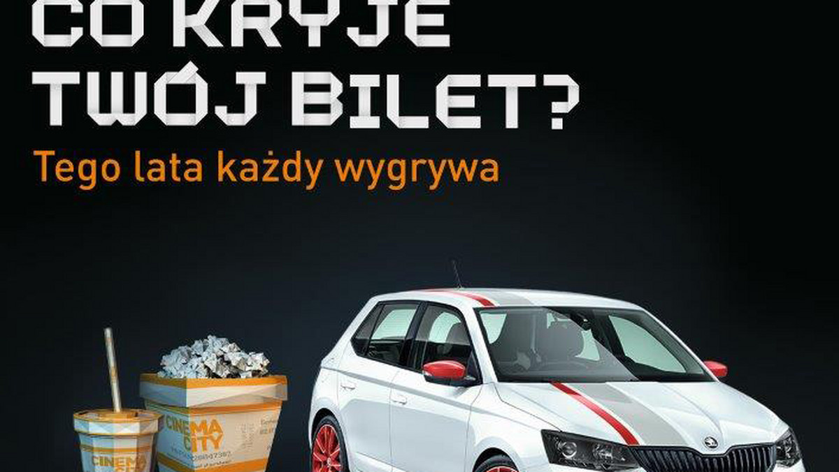 Słyszeliście o loterii, w której #każdywygra? Oto ona: kupujesz bilet do kina Cinema City, wprowadzasz kod z biletu do specjalnej aplikacji i jedna z ponad 800 tysięcy nagród jest Twoja. Bo tego lata w kinach Cinema City każdy bilet kryje fantastyczną nagrodę. Codziennie do zgarnięcia m.in.: vouchery na lot z Wizz Air, wyposażenie kuchni, produkty marki Amica, a także: popcorn, cola, bilety na filmy i wiele innych. A dla prawdziwych szczęściarzy ŚKODY Fabia. Największa filmowa loteria "Co kryje Twój bilet?" rusza 1 lipca i potrwa do 31 sierpnia. Sprawdź co wygrałeś na www.CoKryjeBilet.pl