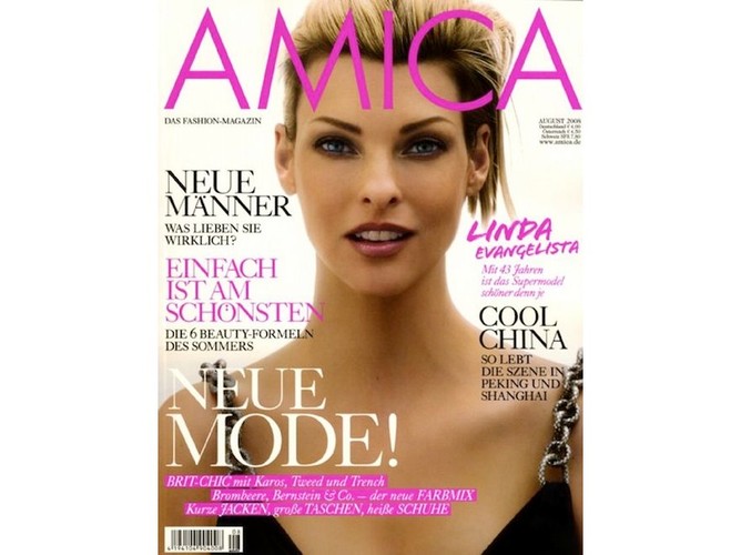 Linda Evangelista na okładce „Amica”, 2008 rok