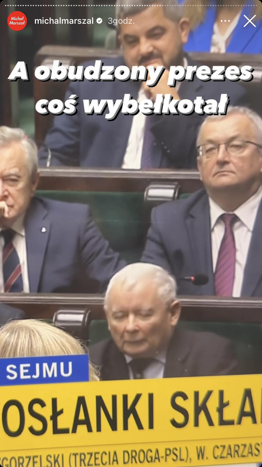 Jarosław Kaczyński podczas posiedzenia Sejmu 