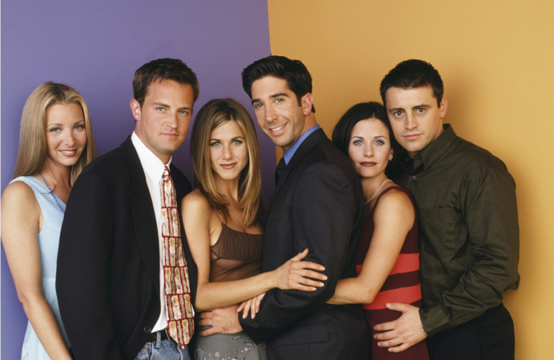 Ekipa serialu "Przyjaciele": Lisa Kudrow, Matthew Perry, Jennifer Aniston, David Schwimmer, Courteney Cox oraz Matt LeBlanc