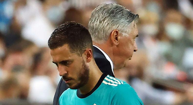 Real Madrid's Eden Hazard started and stayed on the bench in the win over Barcelona on Sunday Creator: JOSE JORDAN