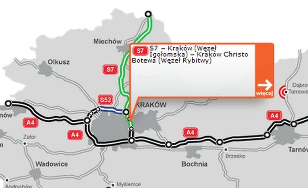 Trasę o długości 4,5 km wraz z dwupoziomowymi węzłami drogowymi: "Rybitwy" i "Igołomska" oraz mostem wantowym na Wiśle wybudowały spółki Strabag i Strabag Infrastruktura Południe.