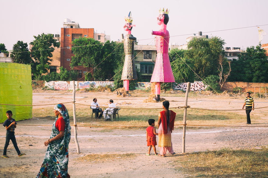 Daśehra na przedmieściach Delhi