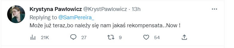 Wpis Krystyny Pawłowicz