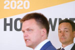 Szymon Hołownia i Jacek Cichocki, szef jego sztabu wyborczego w kampanii prezydenckiej, Warszawa, 18 czerwca 2020 r.