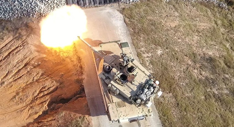 A US Army M1A2 Abrams tank at Fort Stewart in Georgia in December 2016.US Army/Staff Sgt. Antonio Vincent