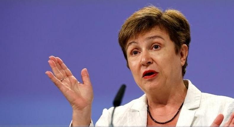 EU Commissioner Georgieva holds a news conference in Brussels.Thomson Reuters