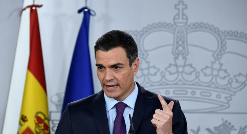 Spain's draft budget contains a rise in investment in Catalonia, whose regional government wants independence but whose lawmakers in the national parliament are crucial for Prime Minister Pedro Sanchez's (pictured December 2018) minority government