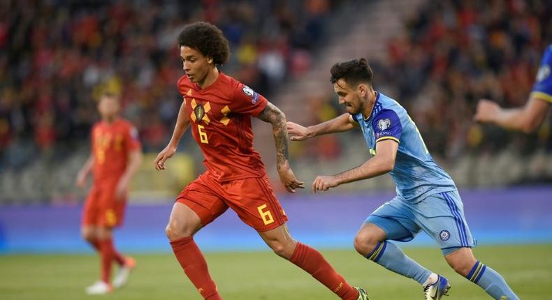 Influential midfielder Axel Witsel (L) has been named in the Belgium squad for the Euros in spite of undergoing an achilles operation in January Creator: JOHN THYS